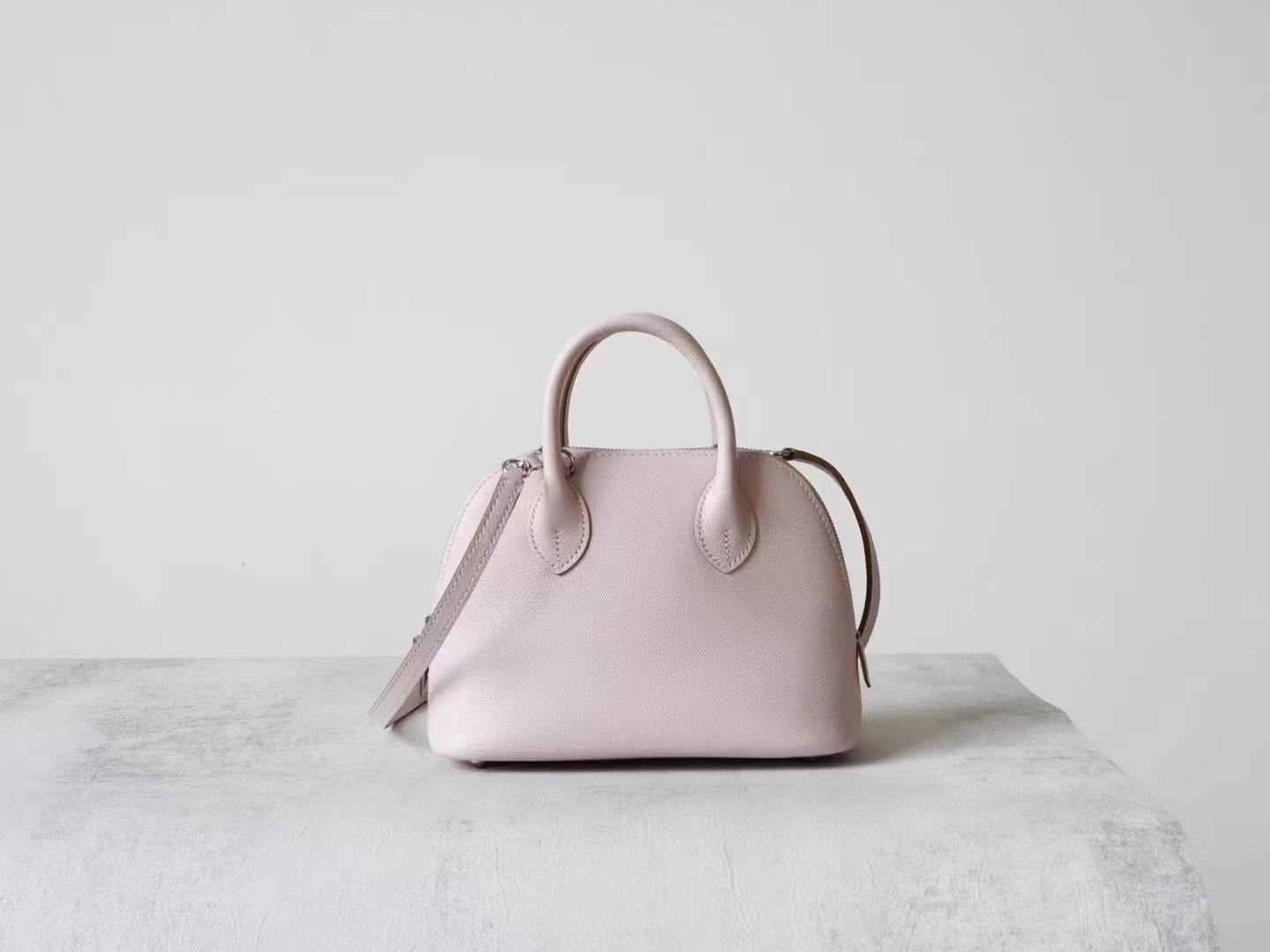 Partisan Hand-Crafted Mini EV Leather Bowler Bag (Dreamy Purple)_0