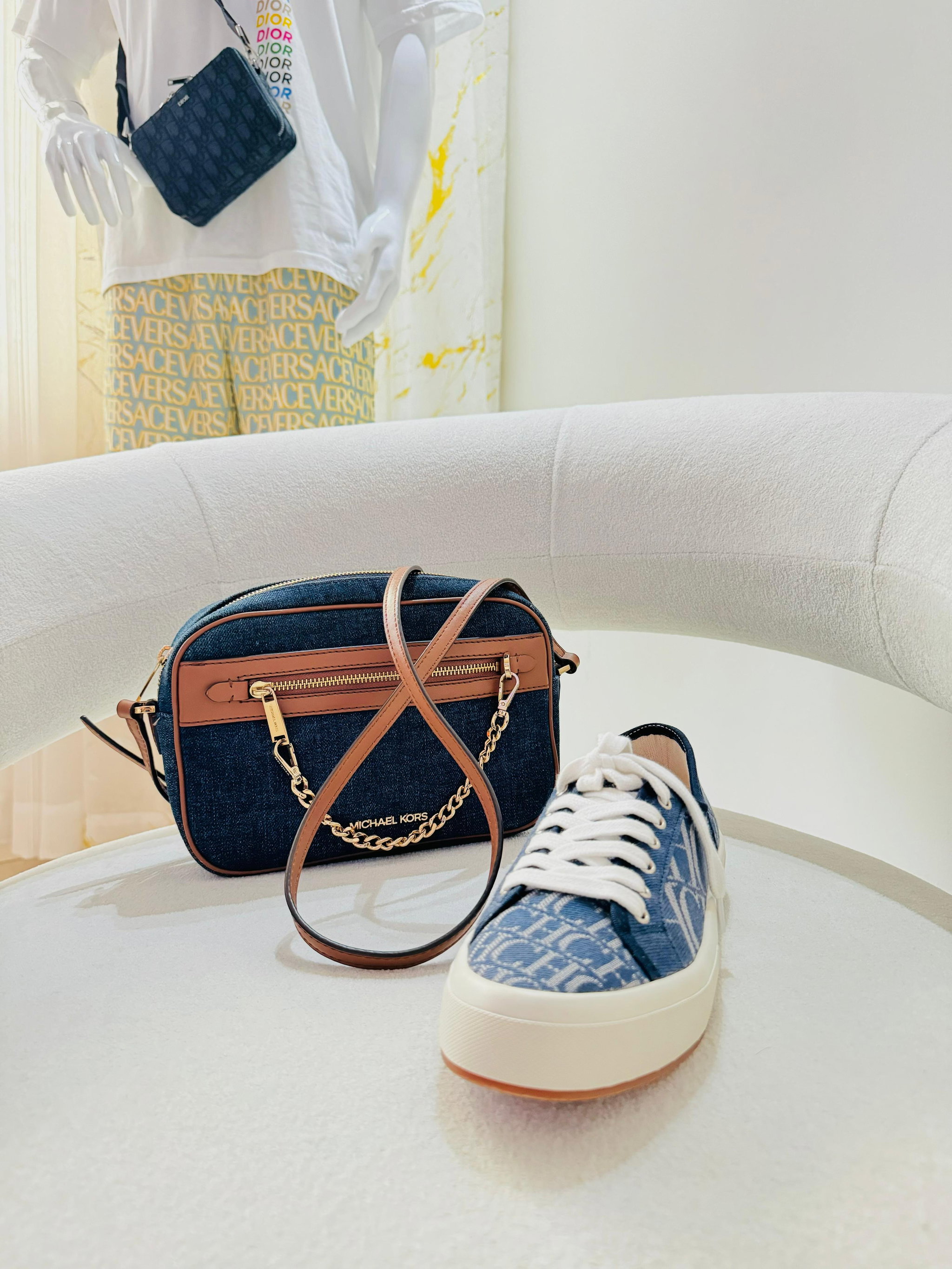 Bolsa câmera bag Micheal kors denim _1