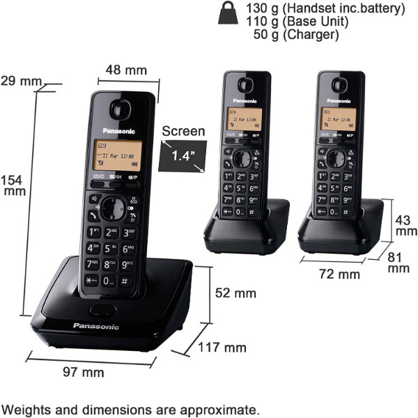 PANASONIC TELEPHONE FIXE KX-TG2713 ECO PORTATIF TRIO_2