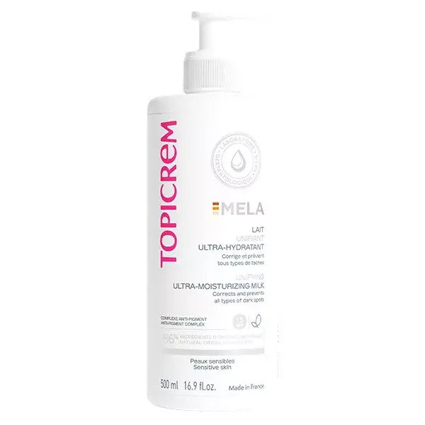 Topicrem Mela - Lait Unifiant Ultra-Hydratant SPF15 - Corps - Peaux Sensibles, 500ml_0