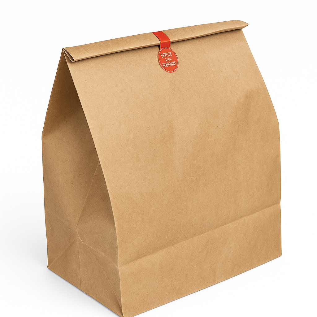 KRAFT DELIVERY TAKEOUT BAGS - 13” x 9” x 5.5” - BROWN - (WITHOUT HANDLES) _0