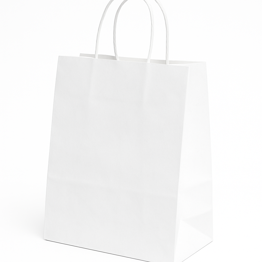 PLAIN WHITE DELIVERY CARRIER BAGS - 6 SIZES/RETAIL