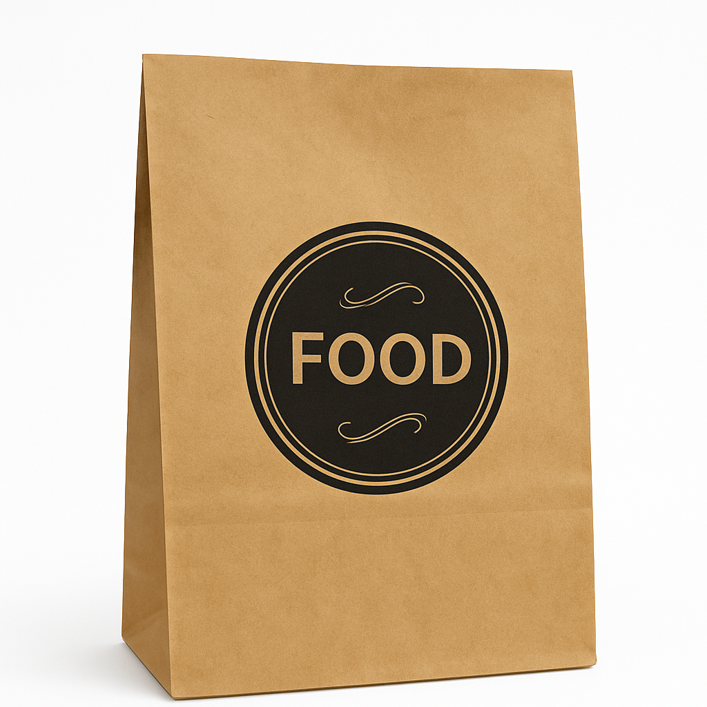 DELIVERY TAKEOUT BAGS - GENERIC DESIGN / “FOOD TO GO” BROWN & BLACK WITHOUT HANDLES_0
