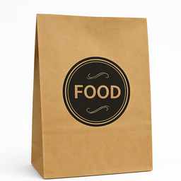 DELIVERY TAKEOUT BAGS - GENERIC DESIGN / “FOOD TO GO” BROWN & BLACK WITHOUT HANDLES