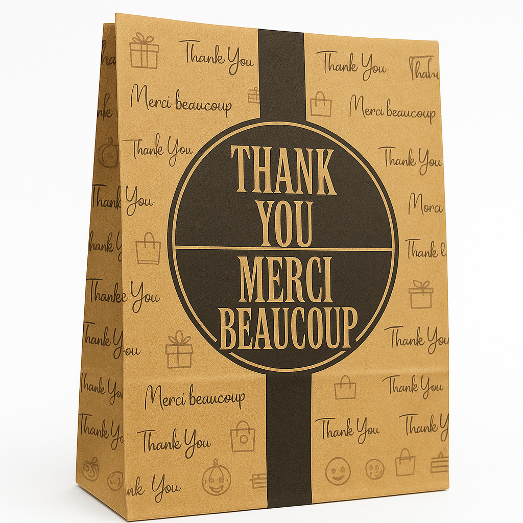 “THANK YOU” KRAFT DELIVERY TAKEOUT BAGS - 2 SIZES/RETAIL_0