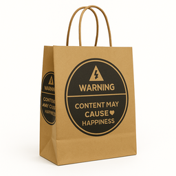 “WARNING” DELIVERY CARRIER BAGS - 2 SIZES/RETAIL (WITH HANDLES) 