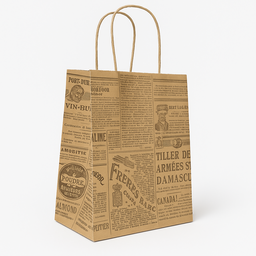 “NEWSPAPER PRINTS” DELIVERY CARRIER  BAGS -2 SIZES/RETAIL