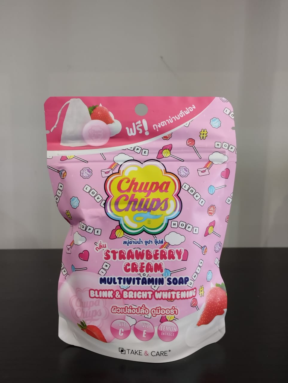 Chupa chups strawberry cream multivitamin soap blink & bright whitening