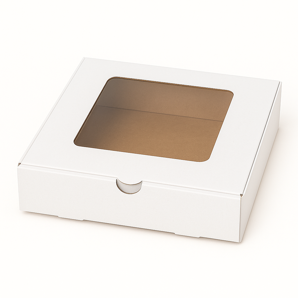 CATERING PLATTER BOXES - 12 x 10’ x 3’‘/ WHITE WITH WINDOW