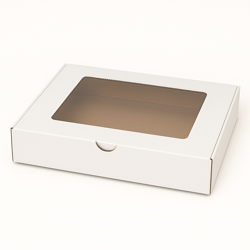 CATERING PLATTER BOXES - 15.5” x 11‘’ x 4’‘/ WHITE WITH WINDOW_0