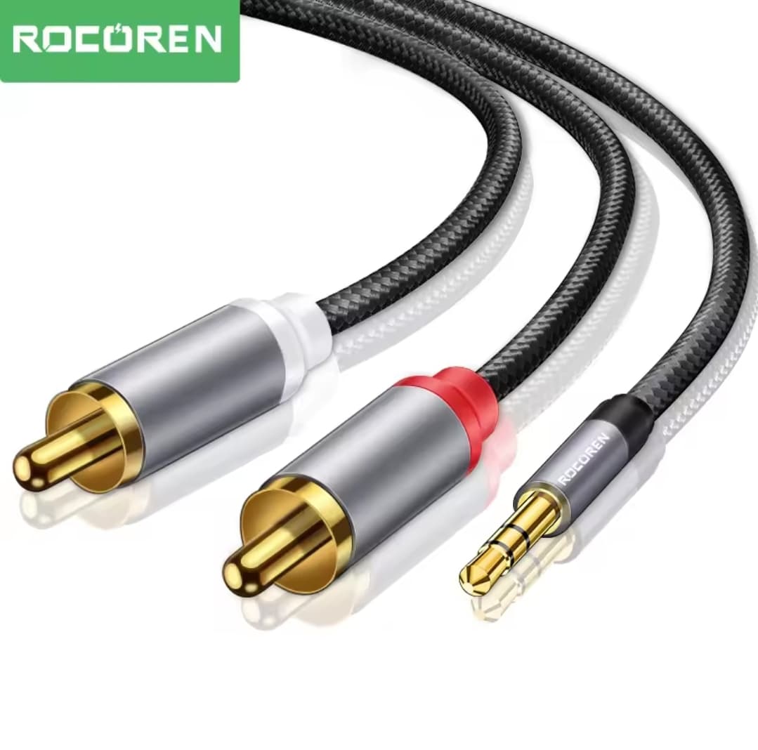 Rocoren RCA Cable 3.5 Jack to 2 RCA Aux Audio Cable | 3.5 mm to 2RCA Male_0