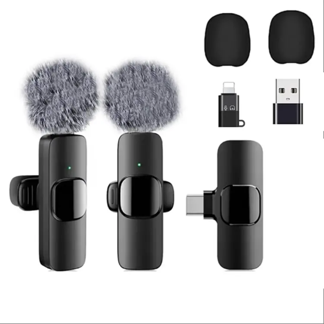 3-in-1 Wireless Microphone – Perfect for Vlogs, Interviews & Live Streaming! 