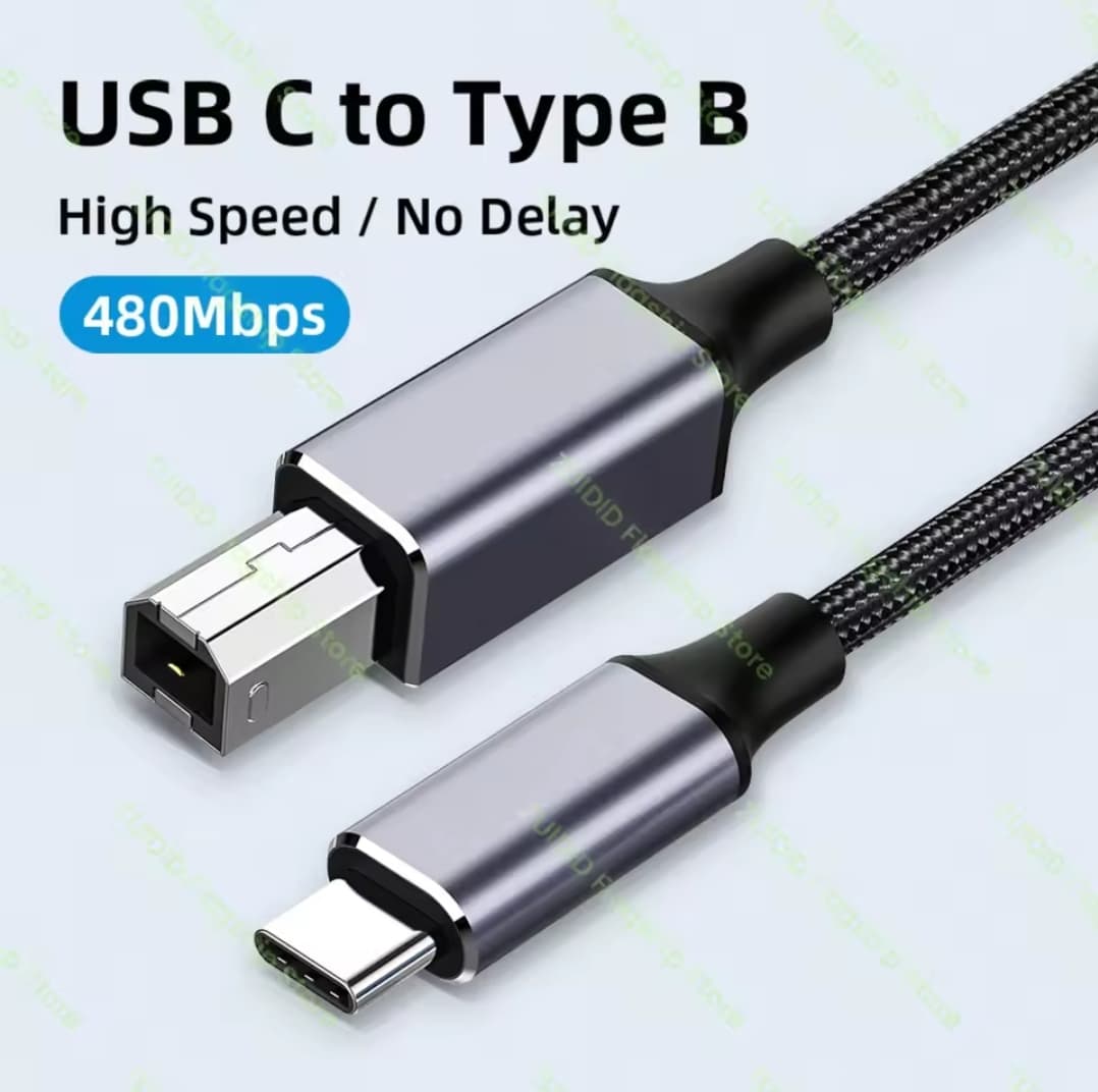 USB Type-C to USB Type B 2.0 Cable for New MacBook Pro & More_0