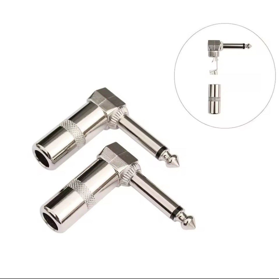 Mono L-Shaped (90°) 6.35mm ¼" Male Jack Connector