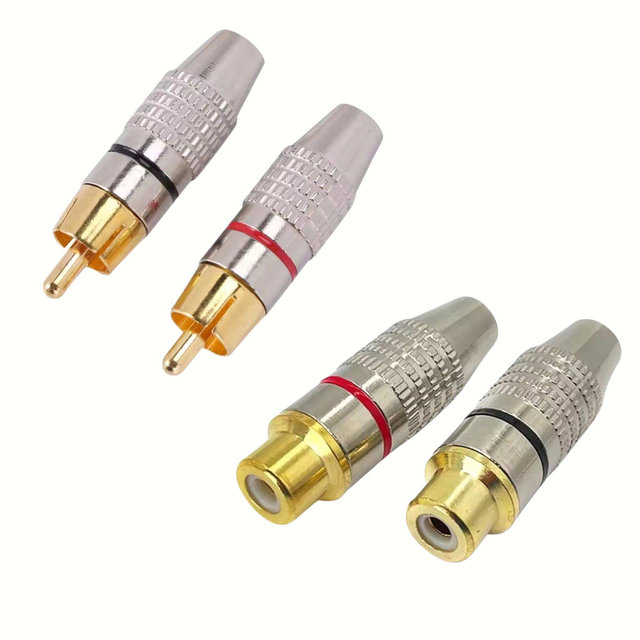 RCA Audio Connector Set – Male & Female Ends_0
