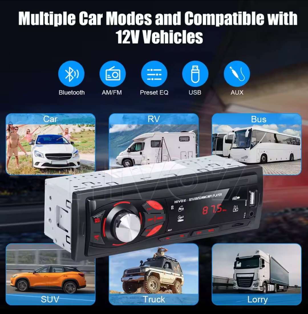 HIVOZ Car Bluetooth Radio MP3 Multimedia Player 