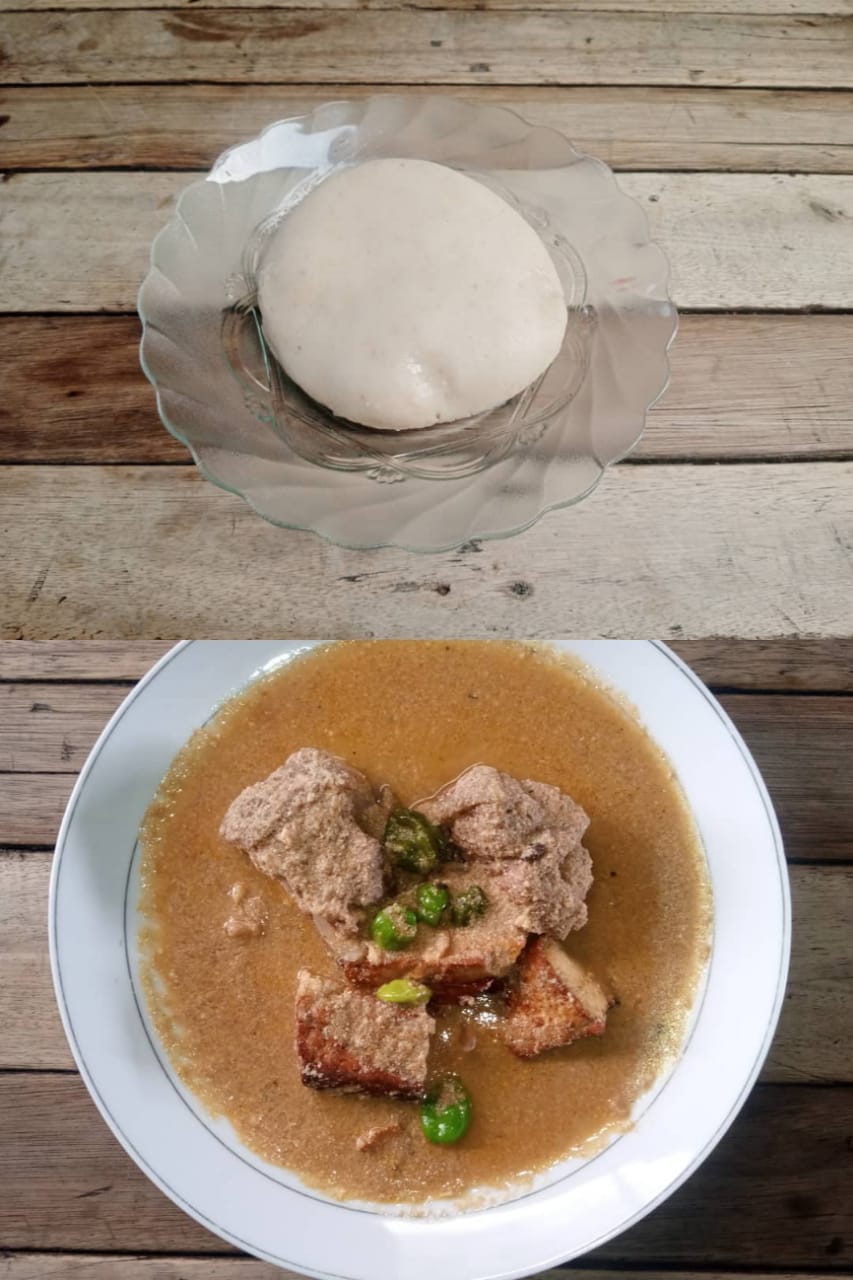 Sauce arachide accompagné d'igname pilé (agoun) - CAFE ANTOINE