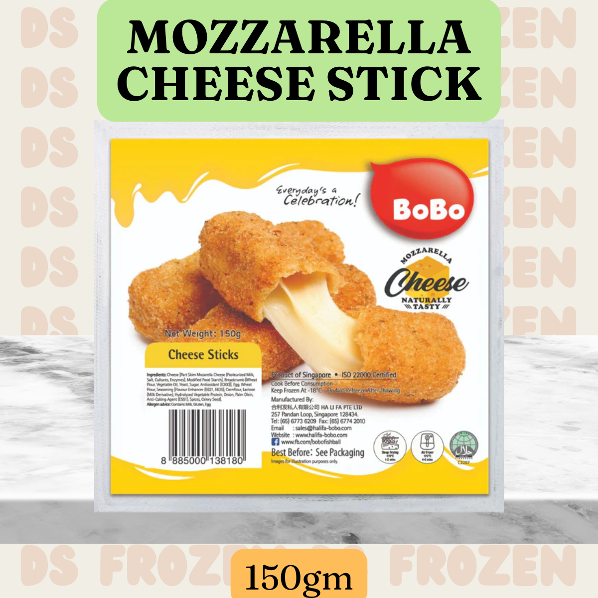 Bobo Mozzarellla CHeese Stick 150gm