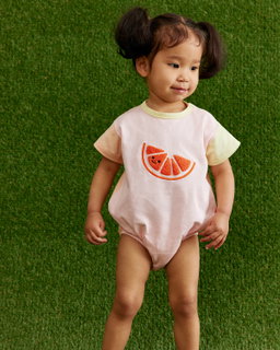 Cotton Applique Bodysuit (Orange)