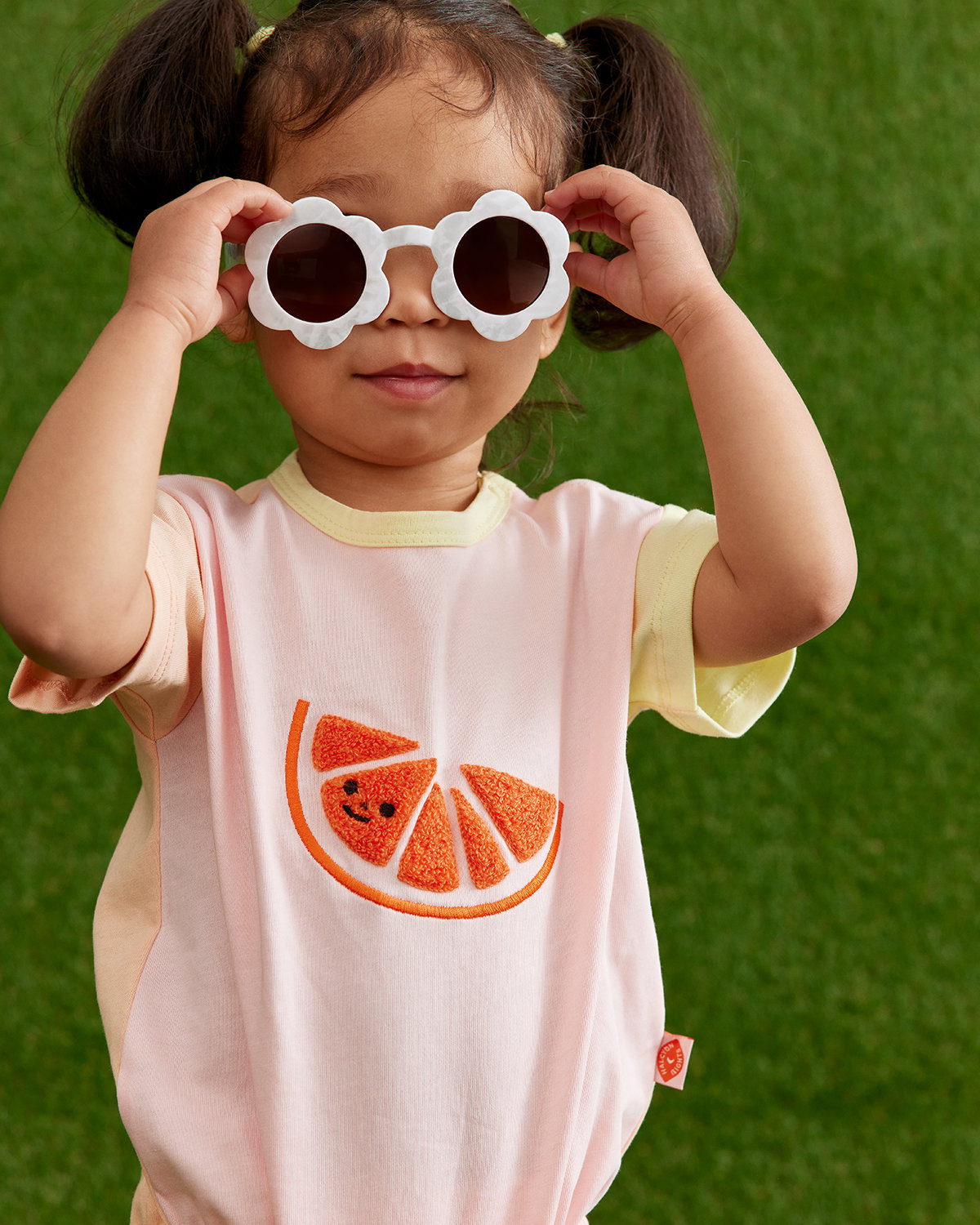 Cotton Applique Bodysuit (Orange)_1