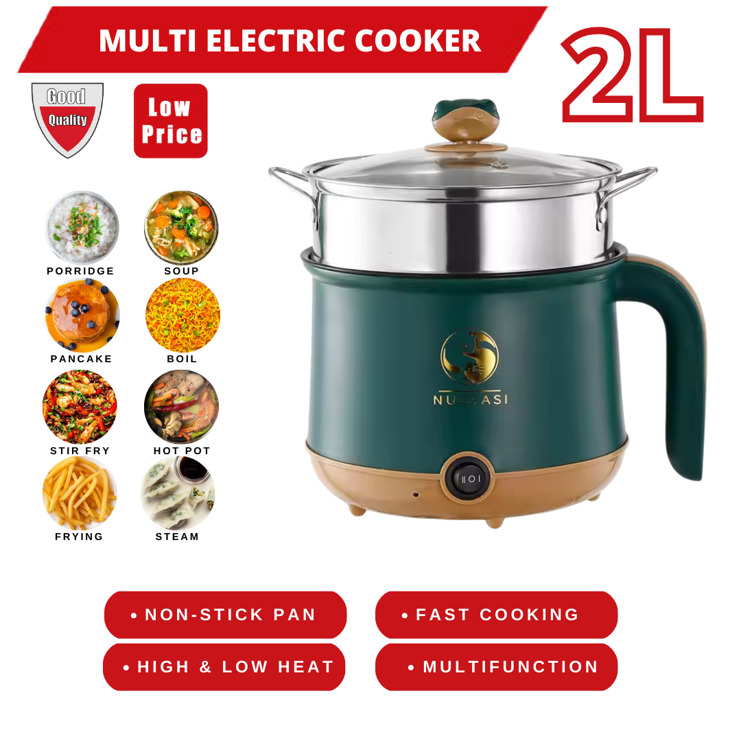 MULTI ELECTRIC COOKER GREEN 2L_0