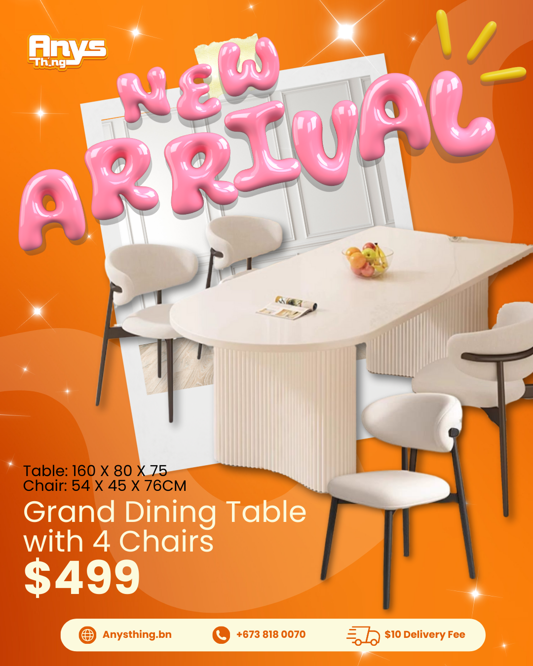 Grand Dining Table with 4 Chairs_0
