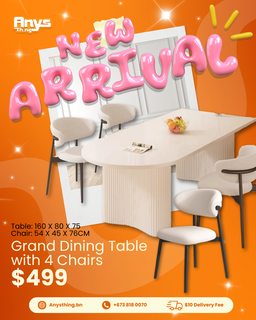 Grand Dining Table with 4 Chairs