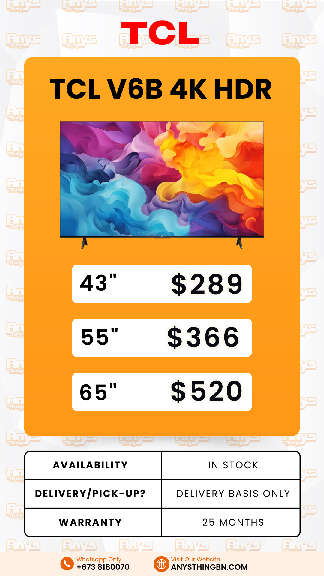 TCL V6B 4K HDR TV