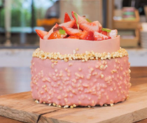 Slow Baked Strawberry Cheesecake