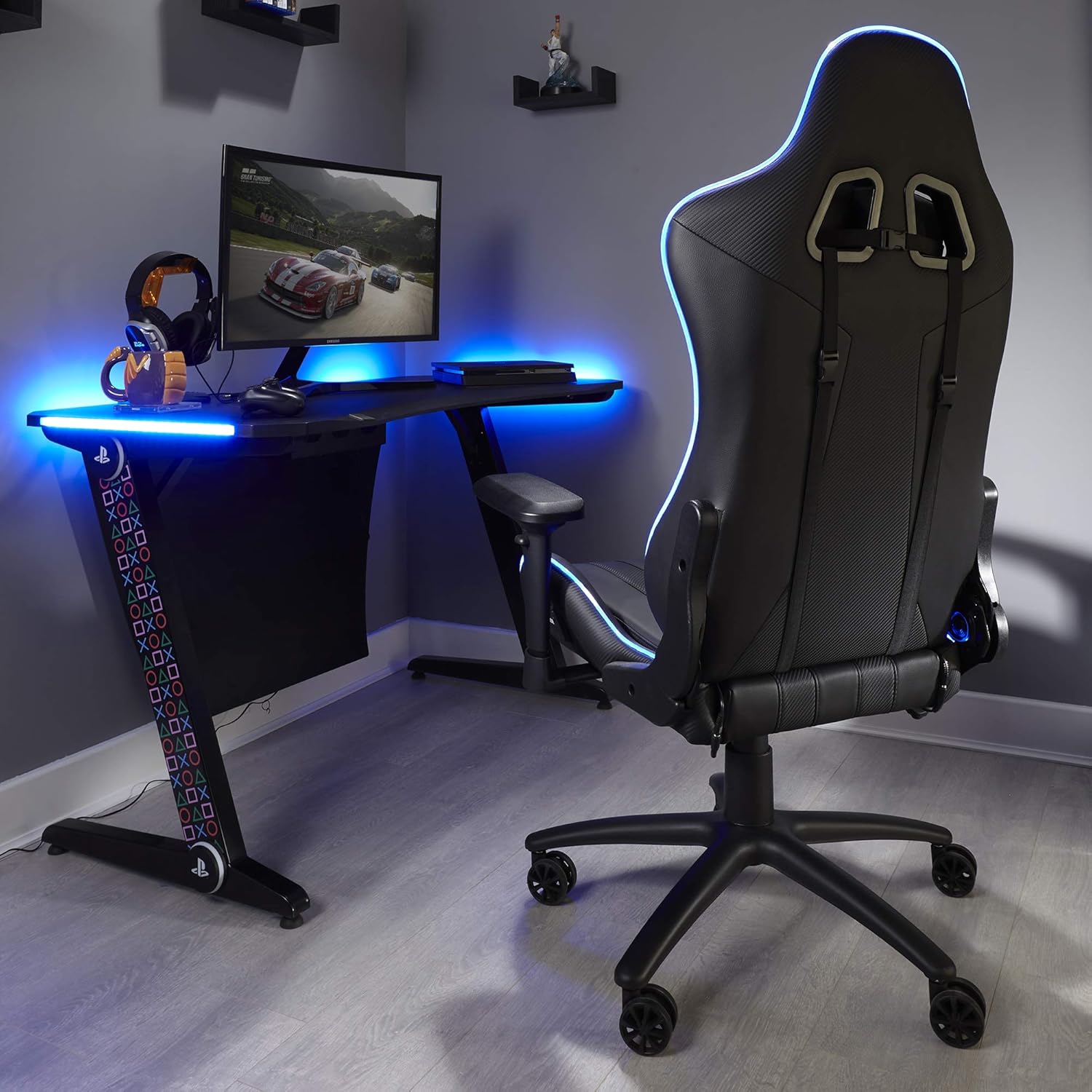 Cadeira Gamer Playstation ( Led RGB e Sistema de Som entregado)_2