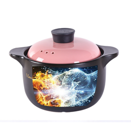 CERAMIC IRON CAST COOKING POT FLORAL