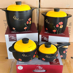 CERAMIC IRON CAST COOKING POT FLORAL