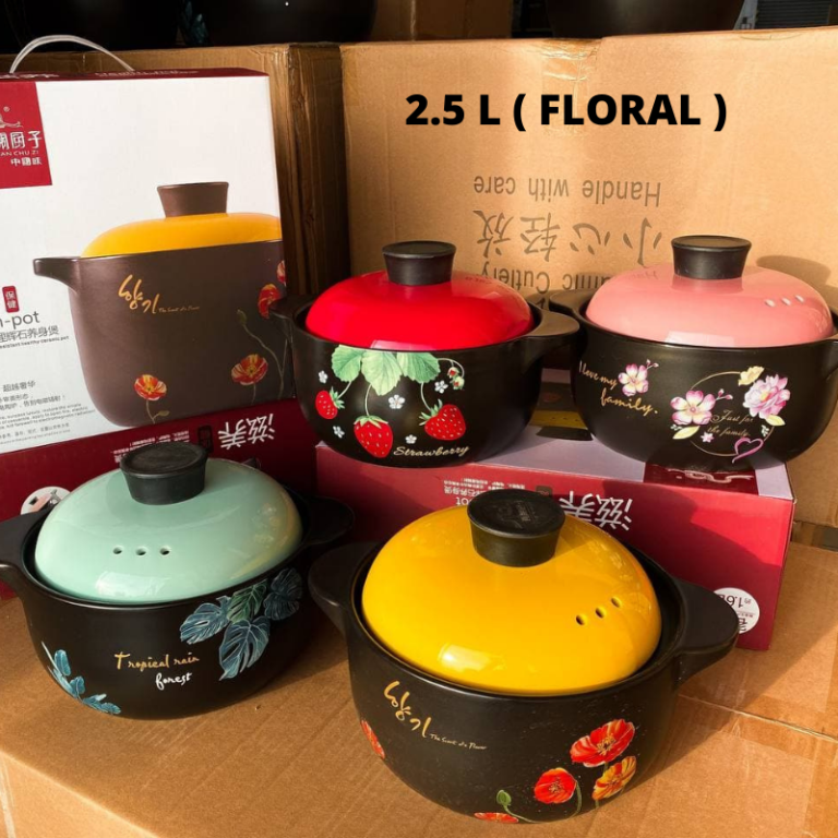 CERAMIC IRON CAST COOKING POT FLORAL_12