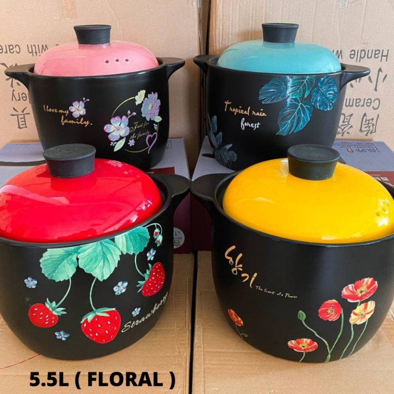 CERAMIC IRON CAST COOKING POT FLORAL_17