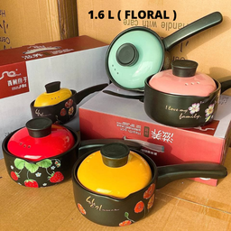 CERAMIC IRON CAST COOKING POT FLORAL