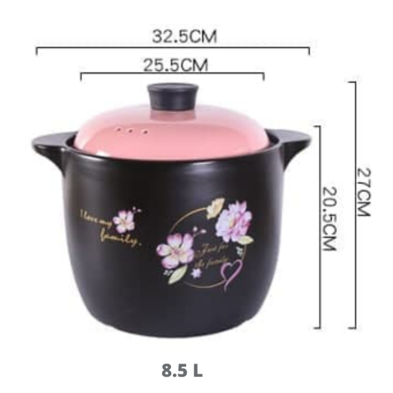 CERAMIC IRON CAST COOKING POT FLORAL_10