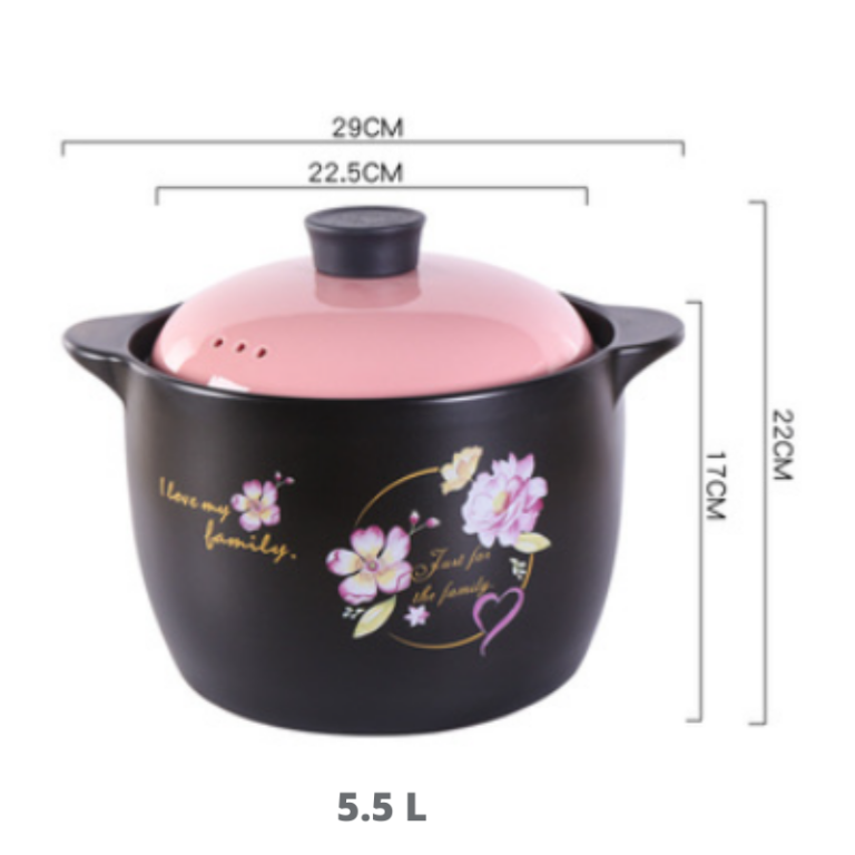 CERAMIC IRON CAST COOKING POT FLORAL_9