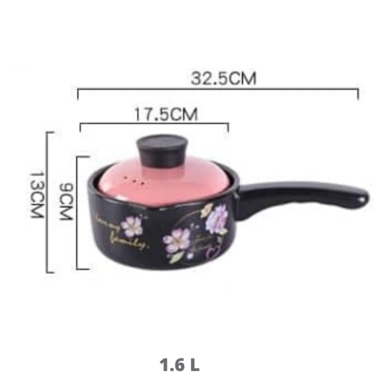 CERAMIC IRON CAST COOKING POT FLORAL_7