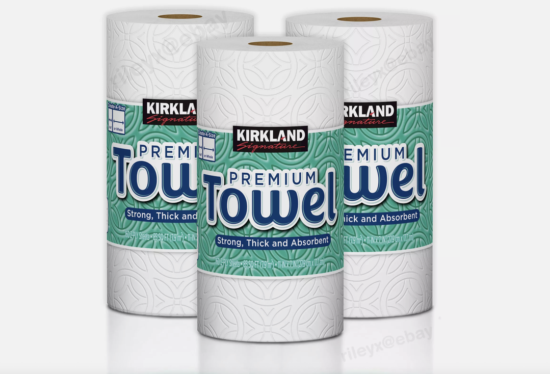 Kirkland Signature Paper Towels Create-a-size Big Roll of 160 2-ply Sheets - 3 PACK
