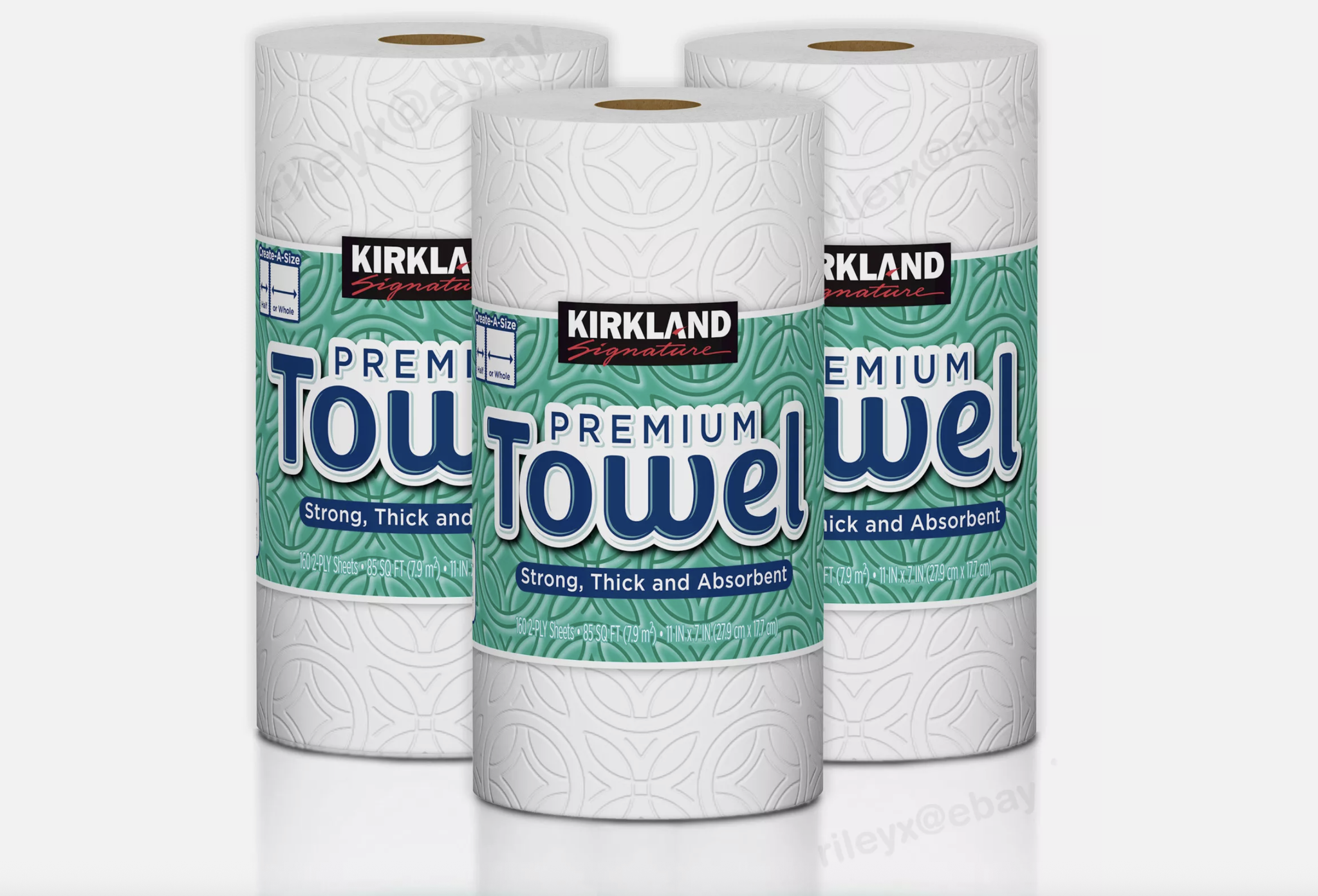Kirkland Signature Paper Towels Create-a-size Big Roll of 160 2-ply Sheets - 3 PACK_0