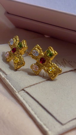 Vintage Cross Earrings 