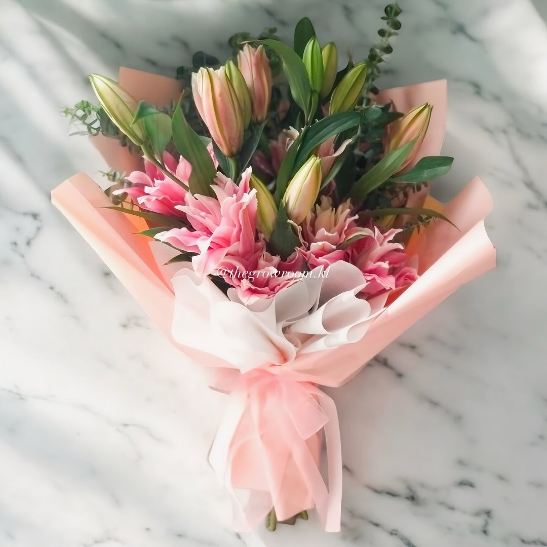 ROSE LILIES BOUQUET WRAP 