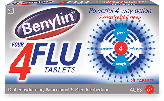 Benylin 4 Flu Tablets 24's
