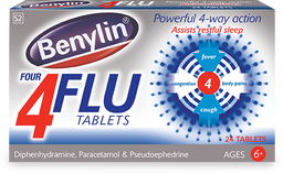 Benylin 4 Flu Tablets 24's