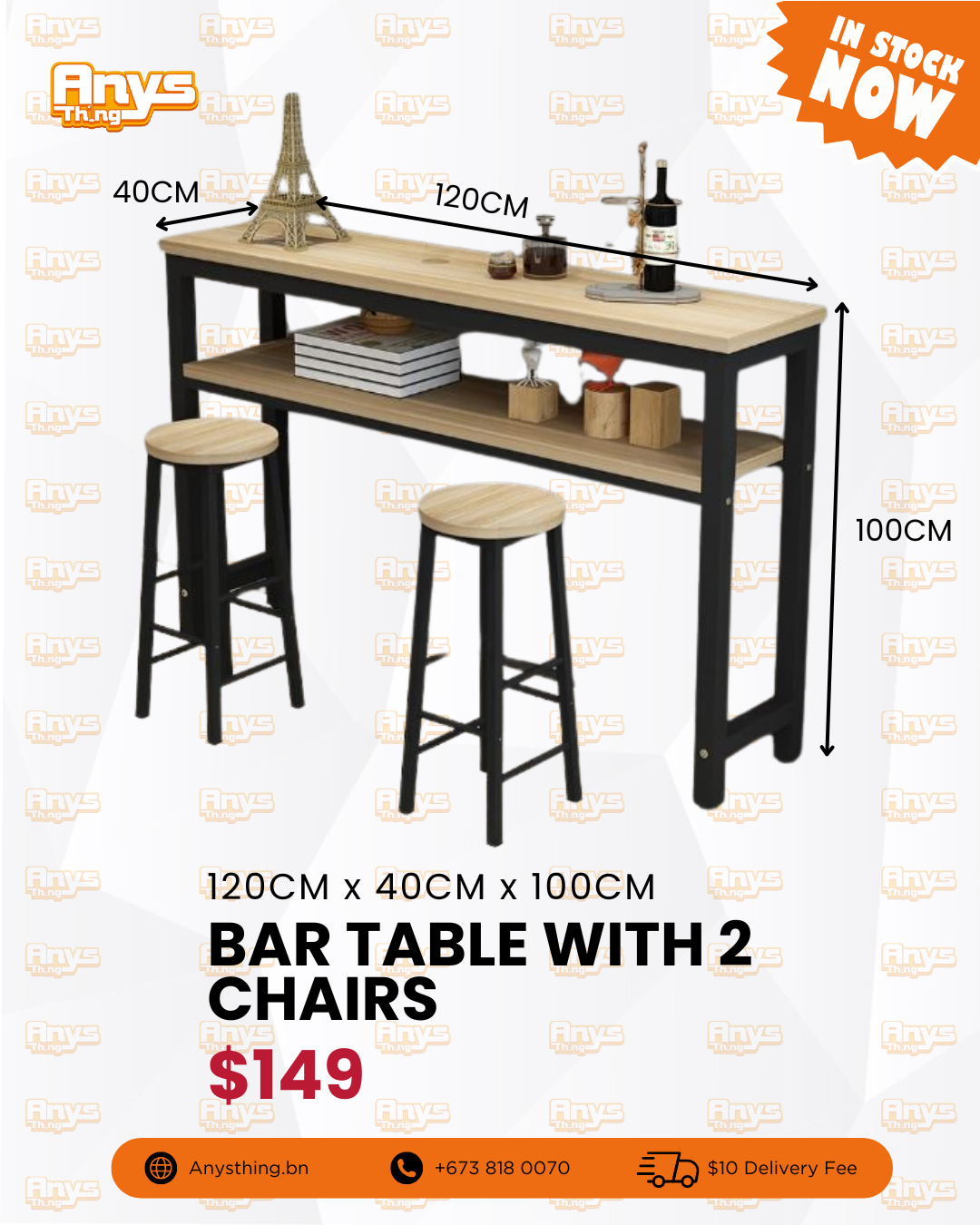 Bar Table With 2 Chairs_0