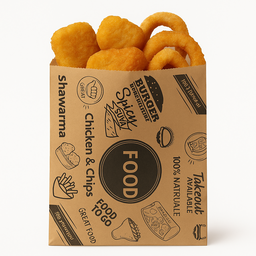 “FOOD TO GO” DELI TAKEOUT BAGS - BROWN & BLACK
