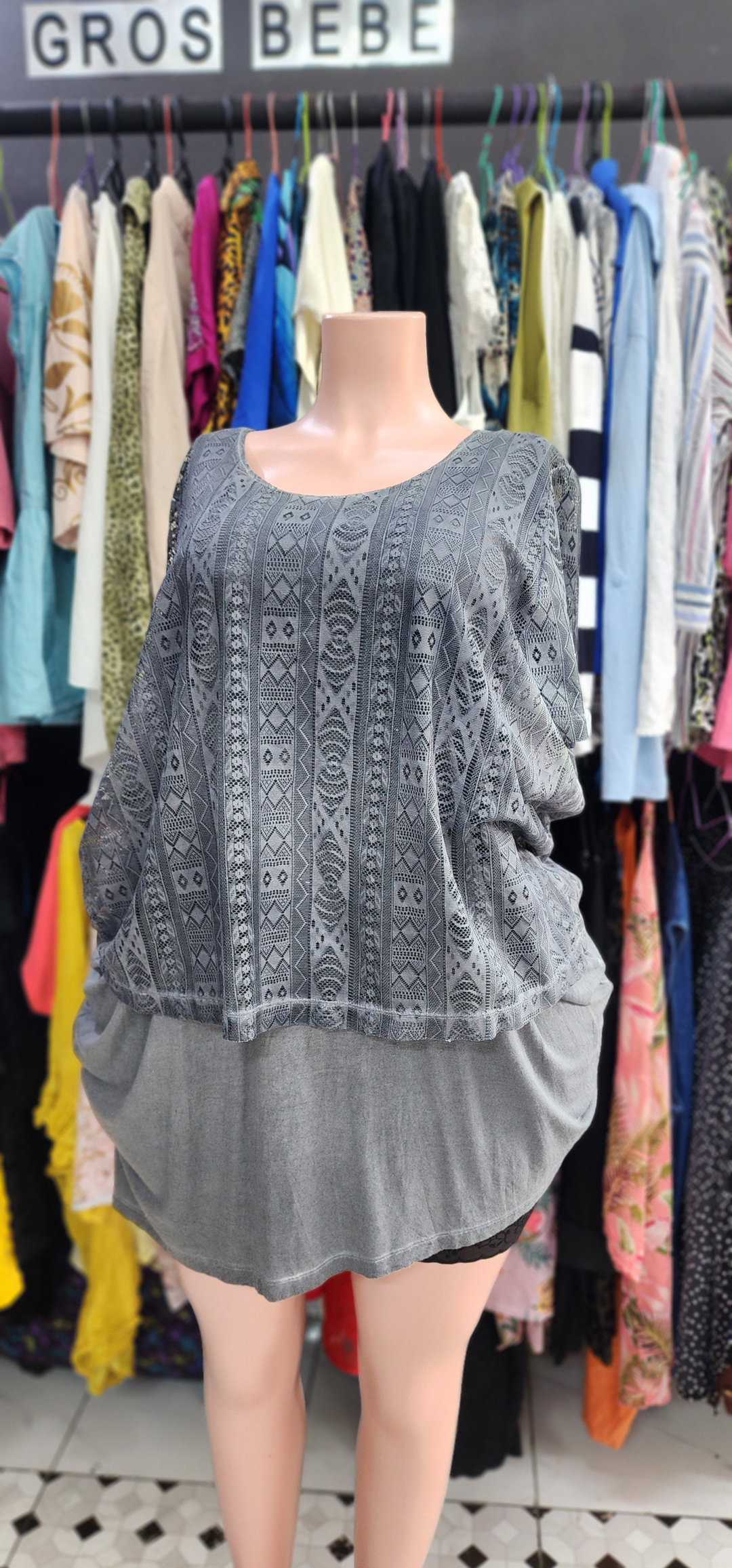 Grey Net Blouse (50/52)