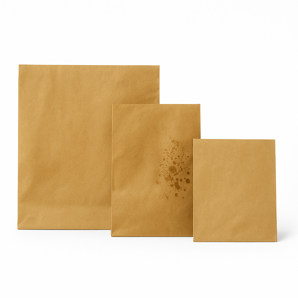 SNACK TAKEOUT BAGS - PLAIN BROWN / 11” x 8”