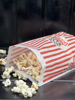 “WHAT’S POPPIN” TREAT TAKEOUT BAGS - WHITE & RED