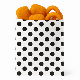“POLKA DOT” DELI TAKEOUT BAGS - WHITE & BLACK